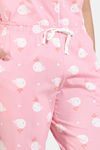 Zivame Joyful Jingles Knit Cotton Pyjama Set - Candy Pink — thumbnail 6